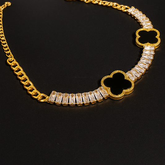 Elegant Black Butterfly Bracelet – Dual Butterfly Charm