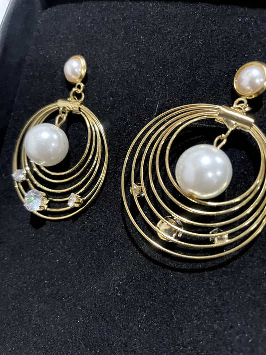Pearl and Rose Gold Earrings