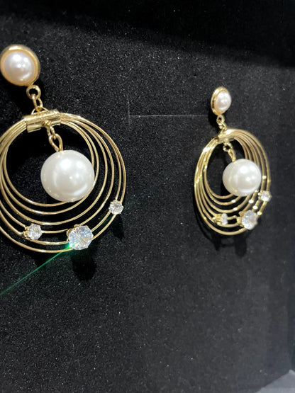 Pearl and Rose Gold Earrings
