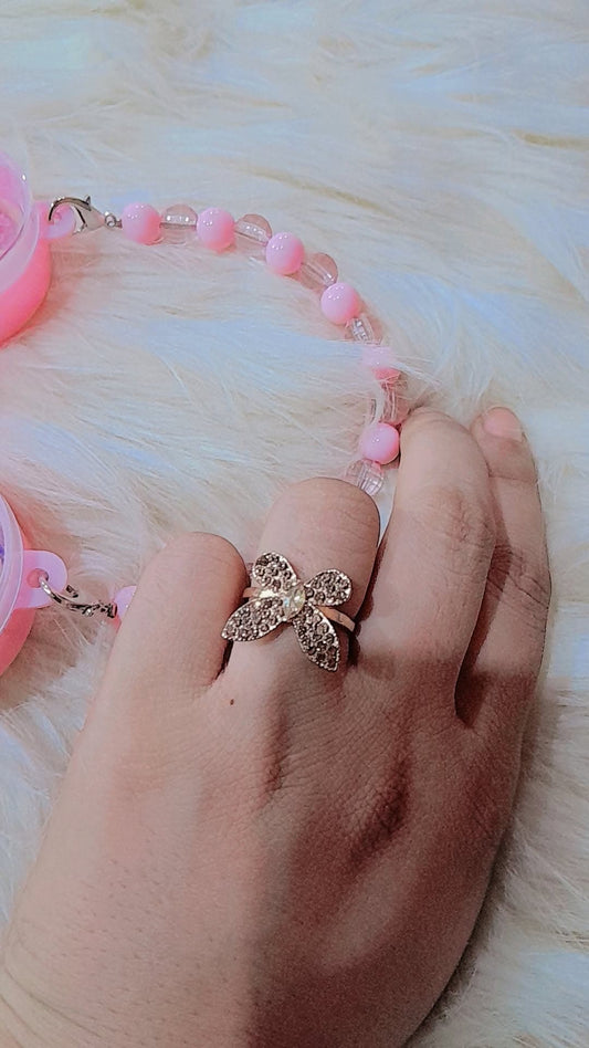 Elegant butterfly design ring for girls – adjustable stylish fashion jewelry by NIMORA in Pakistan, ideal for casual and formal wear.