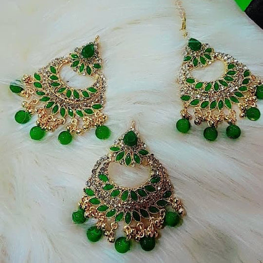 Bridal Kundan Earrings & Tikka – Nimora Jewelry