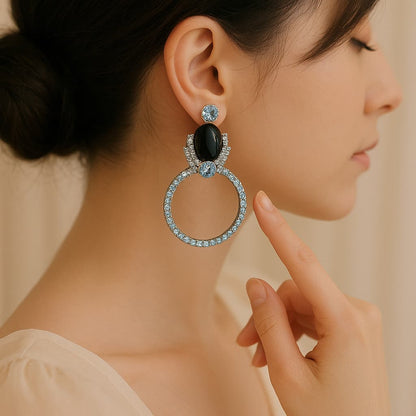 Black Stone Earrings | Nimora