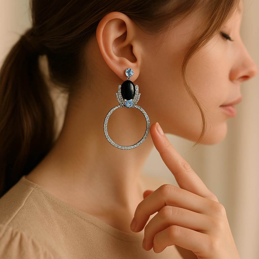 Black Stone Earrings | Nimora