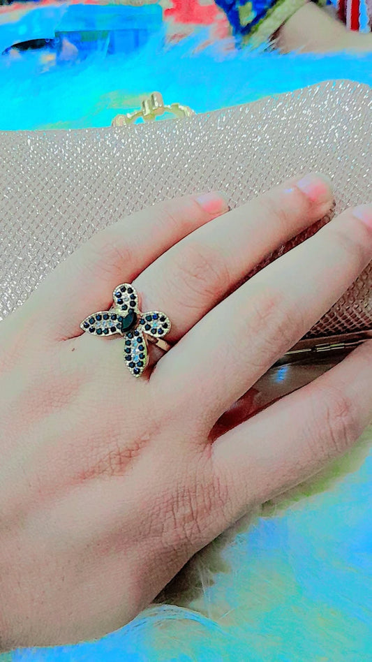 Elegant butterfly design ring for girls – adjustable stylish fashion jewelry by NIMORA in Pakistan, ideal for casual and formal wear.